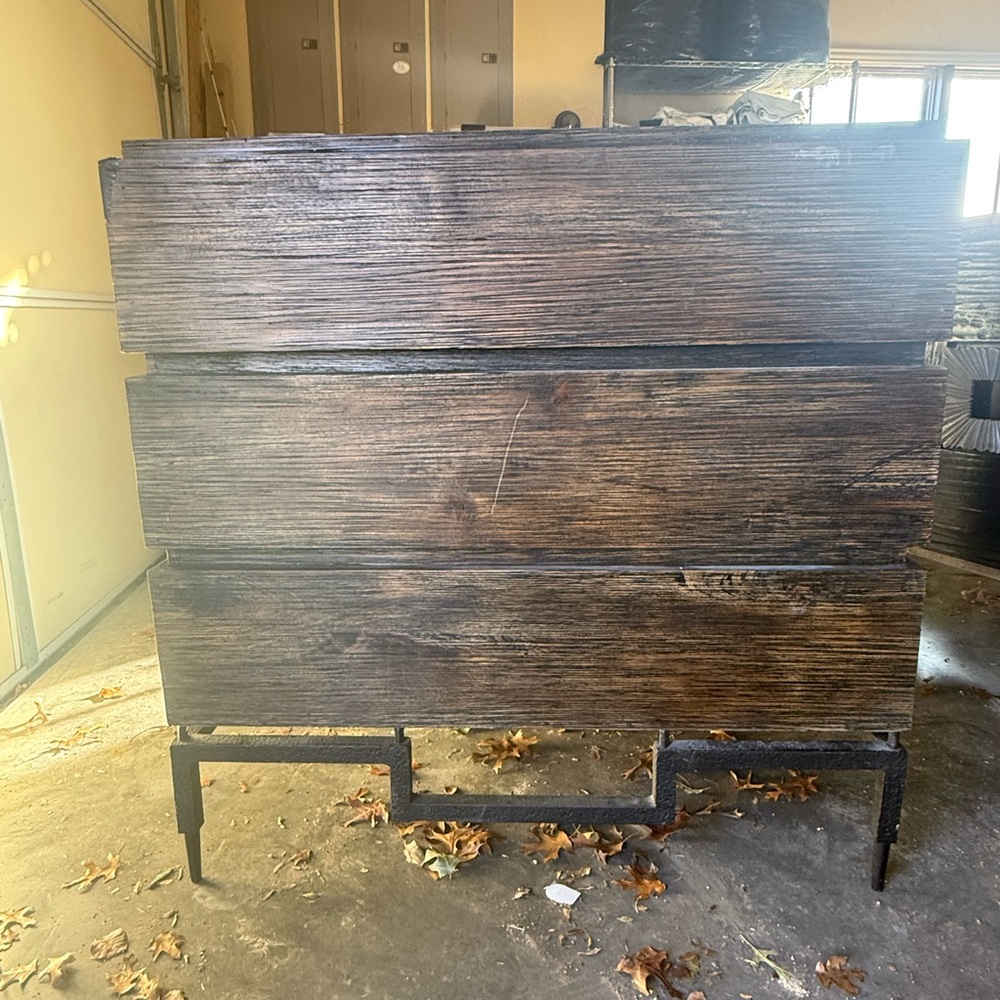 Rustic Wooden Dresser with Metal Legs(global views)